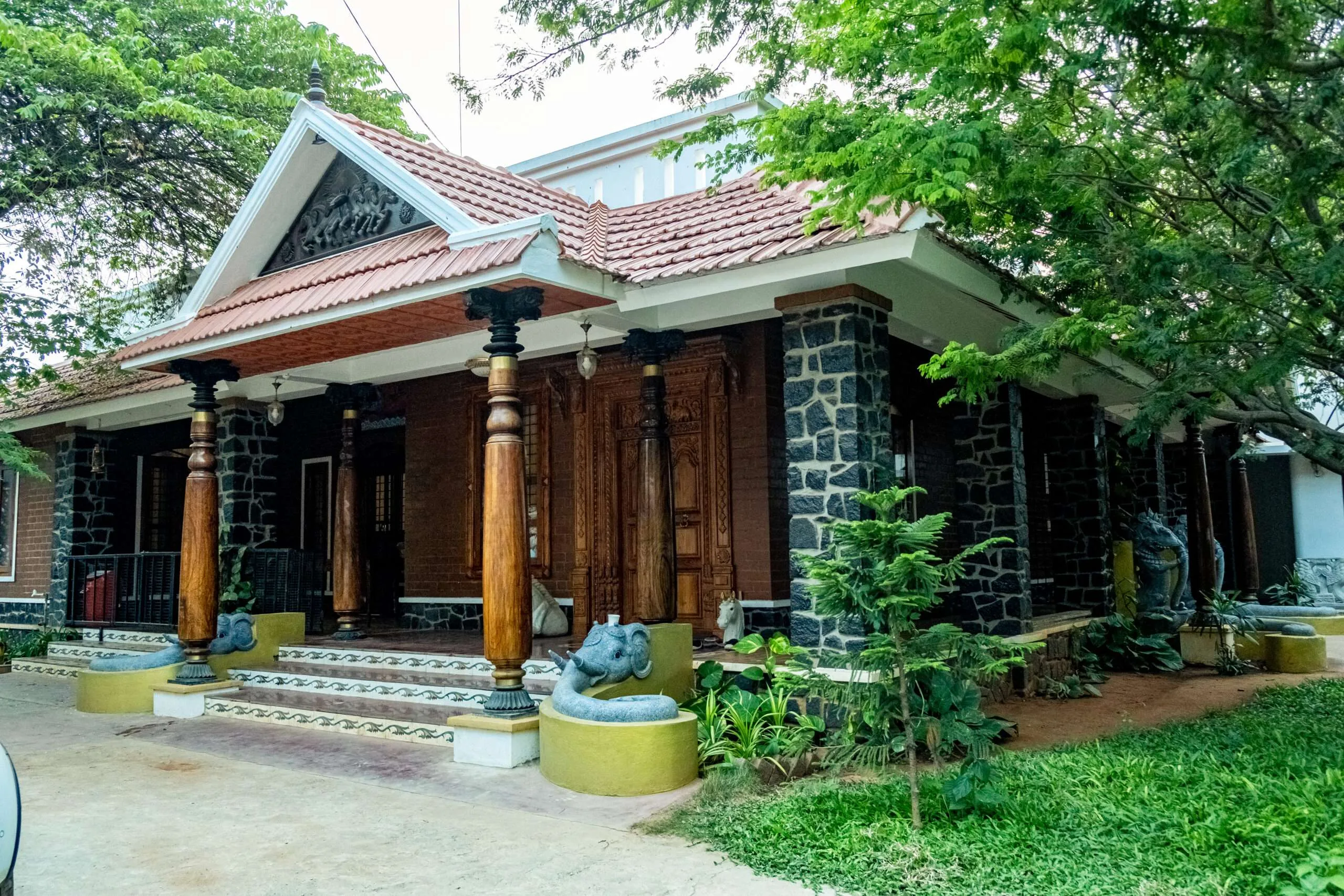 Traditional Kerala Architecture Villa Elevation